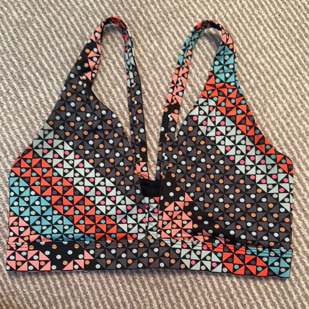 Colorful Geometric Pattern Sports Bra